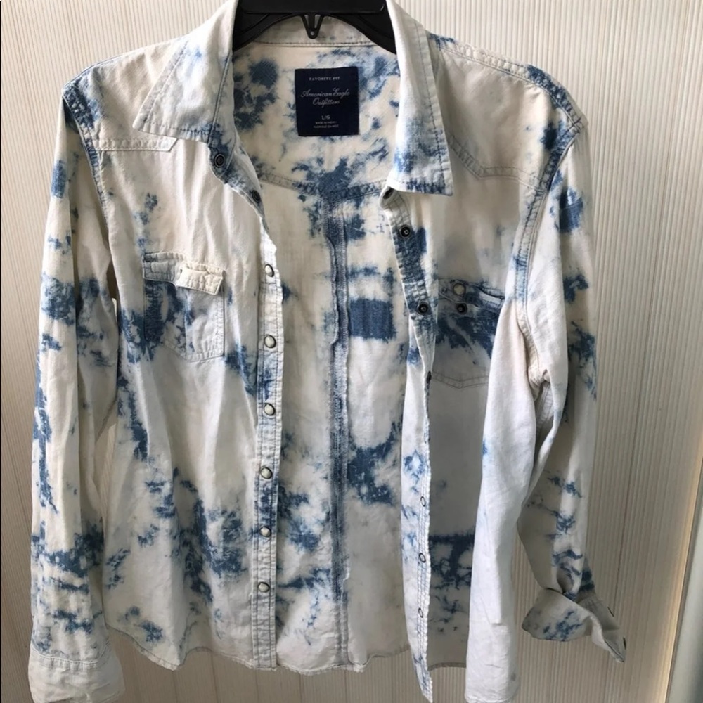 denim button up top